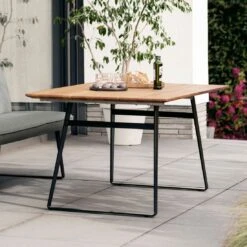 Niehoff Elba Gartentisch 160x95 Cm Stahl/Teak Schwarz/Natur -GartenMöbelPro Verkäufe niehoff elba gartentisch 160x95 cm stahl teak 1472221 2