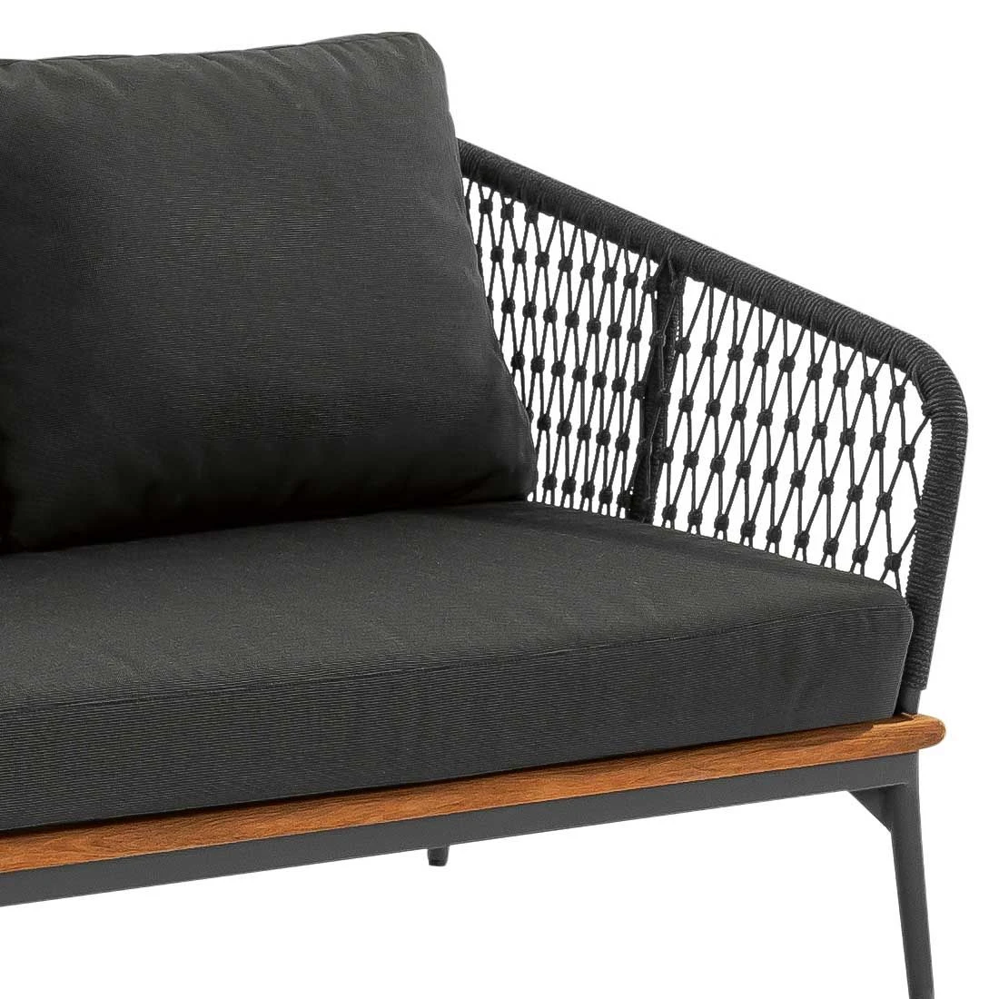 Niehoff Freeport Eck-/Endmodul Aluminium/Teak/Rope Anthrazit/Natur 5 Niehoff Freeport Eck-/Endmodul Aluminium/Teak/Rope Anthrazit/Natur – Bild 3