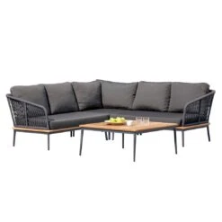 Niehoff Freeport Ecklounge 4-tlg. Mit Tisch 89x89cm Anthrazit -GartenMöbelPro Verkäufe niehoff freeport loungeecke 4 tlg mit tisch 89x89cm 1412084 2