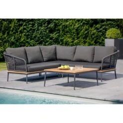 Niehoff Freeport Ecklounge 4-tlg. Mit Tisch 89x89cm Anthrazit -GartenMöbelPro Verkäufe niehoff freeport loungeecke 4 tlg mit tisch 89x89cm 1412084 7