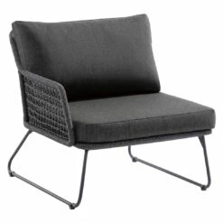 Niehoff Kubu Eck-/Endmodul Aluminium/Rope/Olefin Anthrazit/Schwarz