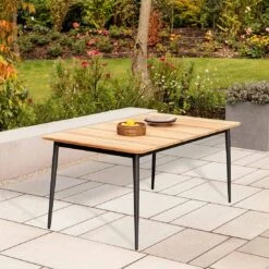 Niehoff Luna Gartentisch 160x95cm Aluminium/Teak Anthrazit/Natur