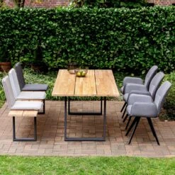 Niehoff Noah Gartentisch Aluminium/Teak Anthrazit/Natur -GartenMöbelPro Verkäufe niehoff noah gartentisch 220x95cm aluminium teak 1377940 2