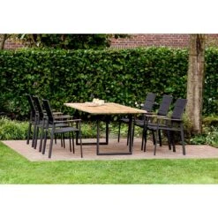 Niehoff Noah Gartentisch Aluminium/Teak Anthrazit/Natur -GartenMöbelPro Verkäufe niehoff noah gartentisch 220x95cm aluminium teak 1377940 3