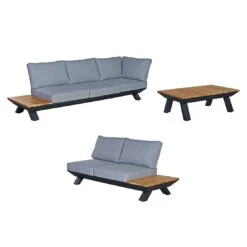 OUTLIV. Oktava Ecklounge 3-tlg. Aluminium/Olefin Charcoal/Grey -GartenMöbelPro Verkäufe oktava loungeset 3 tlg aluminium polsterr 1392174 3