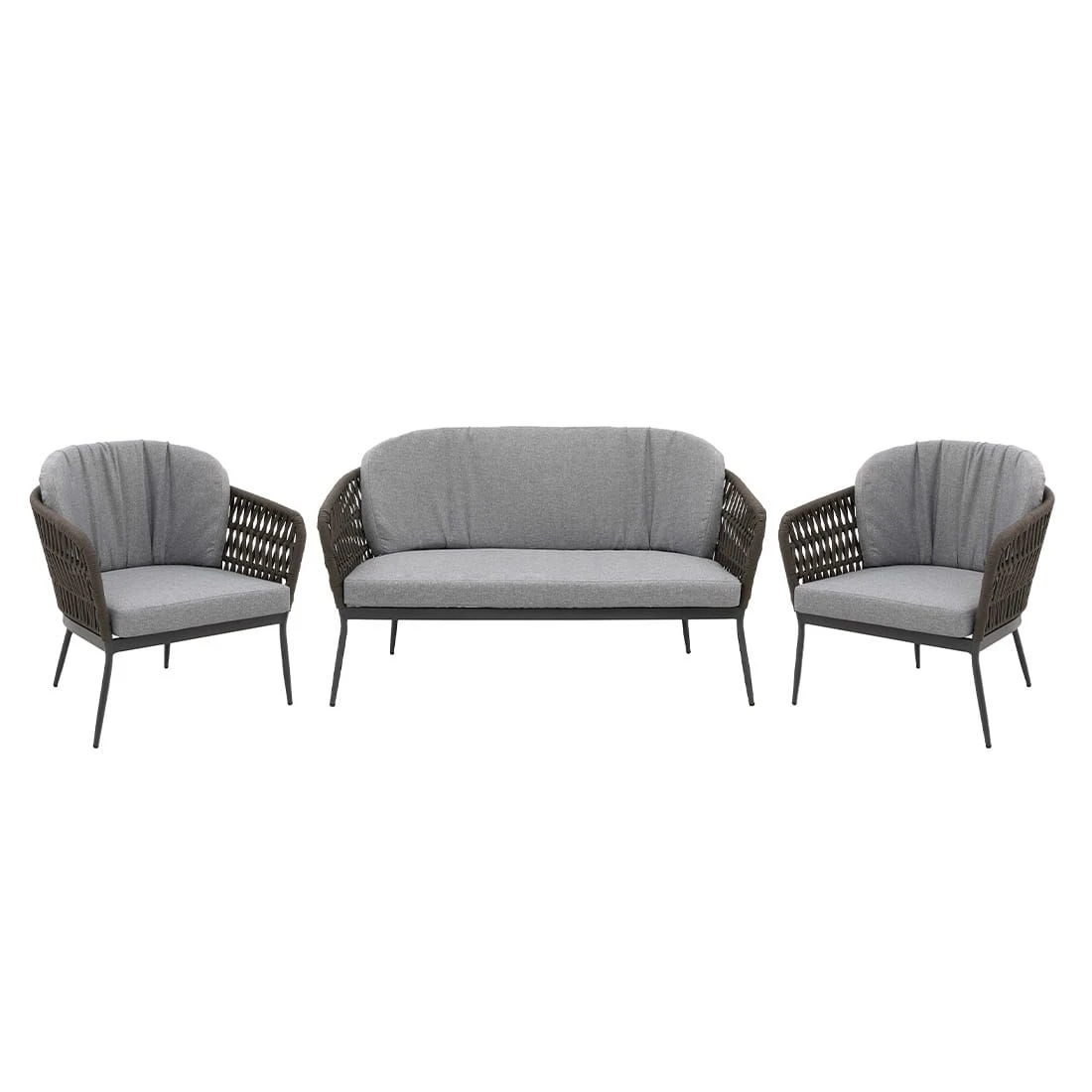 OUTLIV. Advokat Loungeset 3-tlg. Aluminium/Rope Anthrazit/Taupe 4 OUTLIV. Advokat Loungeset 3-tlg. Aluminium/Rope Anthrazit/Taupe – Bild 2