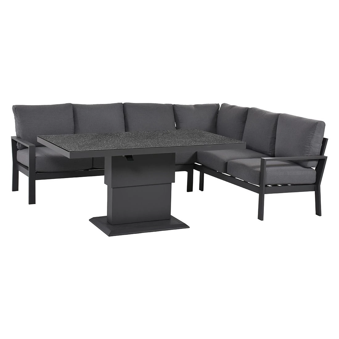 OUTLIV. Atlanta Dininglounge 2-tlg. Aluminium/Polyester Anthrazit/Grau 4 OUTLIV. Atlanta Dininglounge 2-tlg. Aluminium/Polyester Anthrazit/Grau – Bild 2