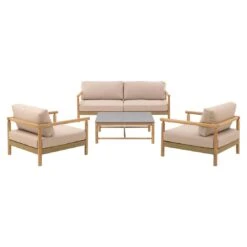 OUTLIV. Berga Loungeset 4-tlg. Rope/Akazie Taupe -GartenMöbelPro Verkäufe outliv bergen lounge set rope taupe akazie teak look 1267500 2