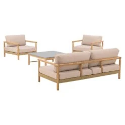 OUTLIV. Berga Loungeset 4-tlg. Rope/Akazie Taupe -GartenMöbelPro Verkäufe outliv bergen lounge set rope taupe akazie teak look 1267500 5