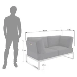 OUTLIV. Capri Loungebank Edelstahl/Polyester Schwarz -GartenMöbelPro Verkäufe outliv capri loungebank edelstahl inkl kissen 3