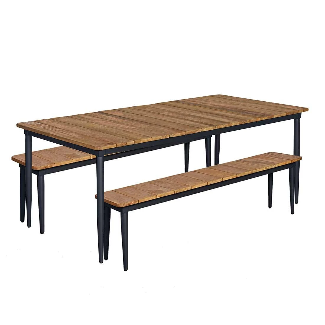 OUTLIV. Clark Gartenmöbelset 3-tlg Tisch 220x100 Aluminium/Teak Recycelt Charcoal/Teak Recycelt 3 OUTLIV. Clark Gartenmöbelset 3-tlg Tisch 220x100 Aluminium/Teak Recycelt Charcoal/Teak Recycelt