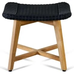 OUTLIV. Clovelly Hocker Teak/Geflecht Natur/Schwarz -GartenMöbelPro Verkäufe outliv clovelly hocker teak recycelt geflecht 1346491 2