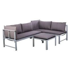 OUTLIV. Ecklounge Aluminium Inkl. Kissen Silber/Grau -GartenMöbelPro Verkäufe outliv eck lounge aluminium inkl kissen silber grau 1228714 2