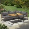 OUTLIV. Floris Dininglounge 3-tlg. Stahl/Akazie Schwarz/Grau -GartenMöbelPro Verkäufe outliv floris dininglounge 3 tlg stahl akazie schwarz grau 1241353 1