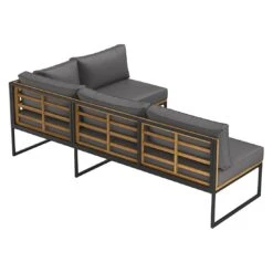 OUTLIV. Floris Dininglounge 3-tlg. Stahl/Akazie Schwarz/Grau -GartenMöbelPro Verkäufe outliv floris dininglounge 3 tlg stahl akazie schwarz grau 1241353 5