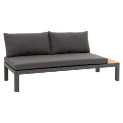 OUTLIV. Freddo Ecklounge 4-teilig Aluminium/Polster/Teak Dunkelgrau -GartenMöbelPro Verkäufe outliv freddo loungeecke 4 teilig aluminium polster teak 1355027 5