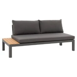 OUTLIV. Freddo Ecklounge 4-teilig Aluminium/Polster/Teak Dunkelgrau -GartenMöbelPro Verkäufe outliv freddo loungeecke 4 teilig aluminium polster teak 1355027 6