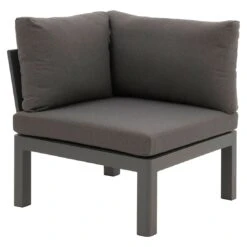 OUTLIV. Freddo Ecklounge 4-teilig Aluminium/Polster/Teak Dunkelgrau -GartenMöbelPro Verkäufe outliv freddo loungeecke 4 teilig aluminium polster teak 1355027 7