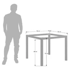 OUTLIV. Gartentisch 90x90 Cm Aluminium/Keramik-Glas Anthrazit/Dark Grey -GartenMöbelPro Verkäufe outliv gartentisch 90x90 cm aluminium keramik glas 1426769 11