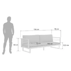 OUTLIV. Hawaii Gartensofa Edelstahl/Teak/Polster Dunkelgrau -GartenMöbelPro Verkäufe outliv hawaii 3 sitzersofa edelstahl teak polster dunkelgrau 1226206 3