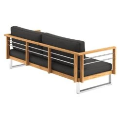 OUTLIV. Hawaii Gartensofa Edelstahl/Teak/Polster Dunkelgrau -GartenMöbelPro Verkäufe outliv hawaii 3 sitzersofa edelstahl teak polster dunkelgrau 1226206 6