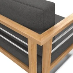 OUTLIV. Hawaii Gartensofa Edelstahl/Teak/Polster Dunkelgrau -GartenMöbelPro Verkäufe outliv hawaii 3 sitzersofa edelstahl teak polster dunkelgrau 1226206 7