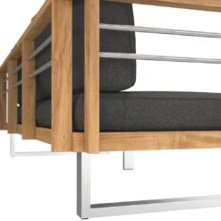 OUTLIV. Hawaii Gartensofa Edelstahl/Teak/Polster Dunkelgrau -GartenMöbelPro Verkäufe outliv hawaii 3 sitzersofa edelstahl teak polster dunkelgrau 1226206 8