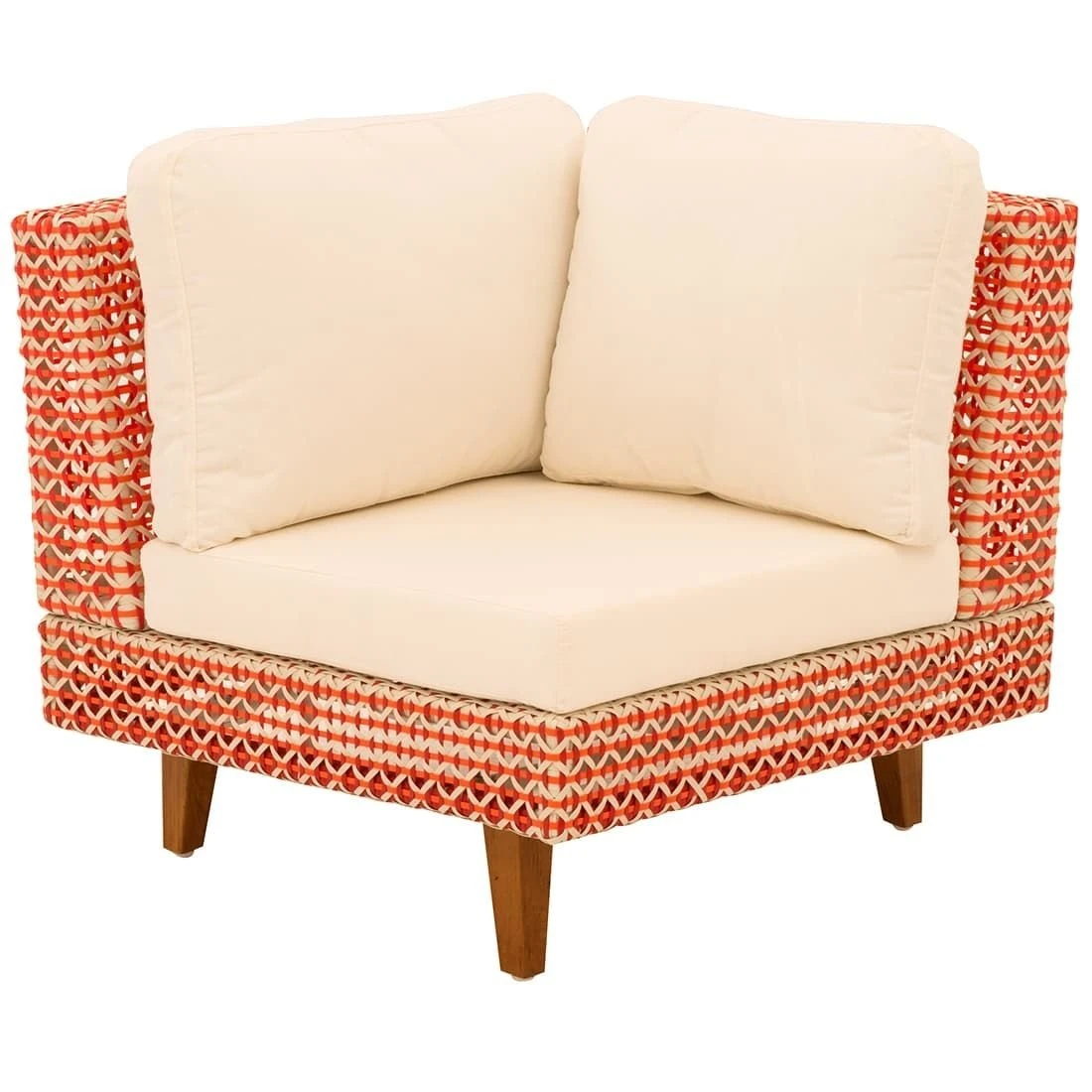 OUTLIV. Jamaika Eck-/Endmodul Aluminium/Geflecht Orange-Rot-Weiß/Weiß 3 OUTLIV. Jamaika Eck-/Endmodul Aluminium/Geflecht Orange-Rot-Weiß/Weiß