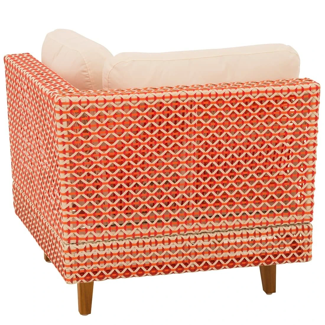 OUTLIV. Jamaika Eck-/Endmodul Aluminium/Geflecht Orange-Rot-Weiß/Weiß 6 OUTLIV. Jamaika Eck-/Endmodul Aluminium/Geflecht Orange-Rot-Weiß/Weiß – Bild 4