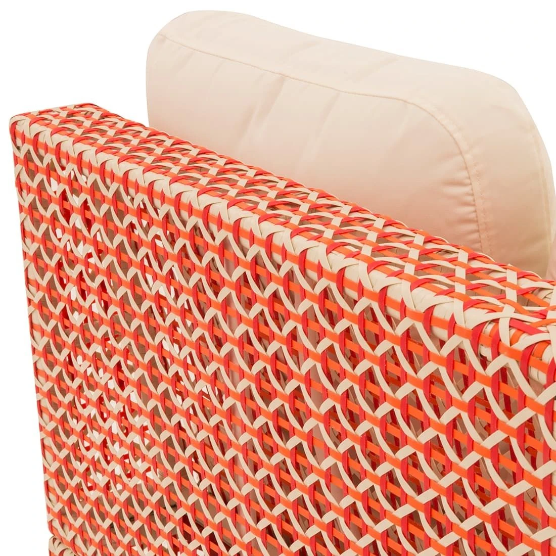 OUTLIV. Jamaika Eck-/Endmodul Aluminium/Geflecht Orange-Rot-Weiß/Weiß 8 OUTLIV. Jamaika Eck-/Endmodul Aluminium/Geflecht Orange-Rot-Weiß/Weiß – Bild 6