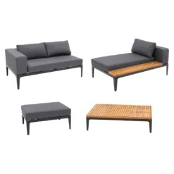 OUTLIV. Bern Ecklounge Aluminium/Olefin Schwarz/Grau -GartenMöbelPro Verkäufe outliv ko tao loungeecke aluminium olefin 1342960 3