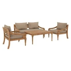 OUTLIV. Korfu Loungeset 4-tlg. Teak/Olefin Natur/Braun -GartenMöbelPro Verkäufe outliv korfu sofagruppe 4 tlg teak olefin 1431807 2
