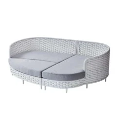 OUTLIV. Korsika Sonneninsel Geflecht Weiß/Grau -GartenMöbelPro Verkäufe outliv korsika sonneninsel geflecht weiss grau 990982 3