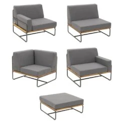 OUTLIV. Largo Ecklounge Stahl/Kunstfaser Anthrazit/Royal Dark Grey -GartenMöbelPro Verkäufe outliv largo loungeecke 5tlg stahl pulver akazie kissen anthrazit grau 1205394 3