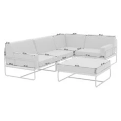 OUTLIV. Largo Ecklounge Stahl/Kunstfaser Anthrazit/Royal Dark Grey -GartenMöbelPro Verkäufe outliv largo loungeecke 5tlg stahl pulver akazie kissen anthrazit grau 1205394 4