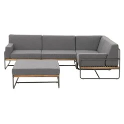 OUTLIV. Largo Ecklounge Stahl/Kunstfaser Anthrazit/Royal Dark Grey -GartenMöbelPro Verkäufe outliv largo loungeecke 5tlg stahl pulver akazie kissen anthrazit grau 1205394 5