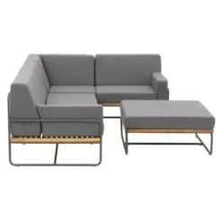 OUTLIV. Largo Ecklounge Stahl/Kunstfaser Anthrazit/Royal Dark Grey -GartenMöbelPro Verkäufe outliv largo loungeecke 5tlg stahl pulver akazie kissen anthrazit grau 1205394 6