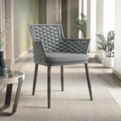 OUTLIV. Leon Diningsessel Aluminium/Rope/Olefin Anthrazit/Anthrazit-Blau-Meliert -GartenMöbelPro Verkäufe outliv leon diningsessel aluminium rope acryl anthrazit anthrazit blau meliert 1171943 2