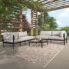 OUTLIV. Loungeset 4tlg. Aluminium/Teak Dunkelbraun/Beige -GartenMöbelPro Verkäufe outliv loungeset 4tlg aluminium teak 1435173 1