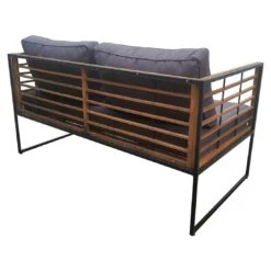 OUTLIV. Maui Loungeset 4-tlg. Stahl/Akazie/Polster Schwarz/Anthrazit -GartenMöbelPro Verkäufe outliv maui loungegruppe 4 tlg stahl akazie polster 1418409 4