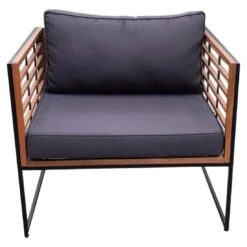 OUTLIV. Maui Loungeset 4-tlg. Stahl/Akazie/Polster Schwarz/Anthrazit -GartenMöbelPro Verkäufe outliv maui loungegruppe 4 tlg stahl akazie polster 1418409 5