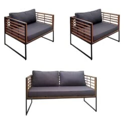 OUTLIV. Maui Loungeset 3-tlg. Schwarz/Anthrazit -GartenMöbelPro Verkäufe outliv maui loungeset 3 tlg 1441080 3