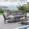 OUTLIV. Monet Gartensofa Aluminium/Rope Inkl. Kissen Schwarz/Dunkelgrau -GartenMöbelPro Verkäufe outliv monet 3 sitzersofa aluminium rope inkl kissen 1412876 1