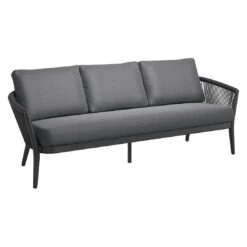 OUTLIV. Monet Gartensofa Aluminium/Rope Inkl. Kissen Schwarz/Dunkelgrau -GartenMöbelPro Verkäufe outliv monet 3 sitzersofa aluminium rope inkl kissen 1412876 2