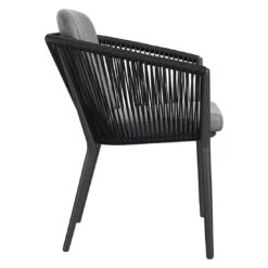 OUTLIV. Monet Gartensessel Aluminium/Rope Inkl. Kissen Schwarz/Dunkelgrau -GartenMöbelPro Verkäufe outliv monet diningsessel aluminium rope inkl kissen 1337284 5