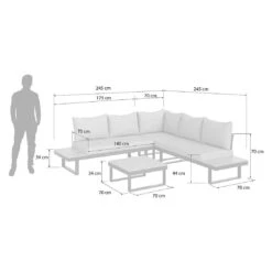 OUTLIV. Naxos Ecklounge Aluminium/Kunstfaser Dunkelgrau/Natur -GartenMöbelPro Verkäufe outliv naxos loungeecke aluminium akazie inkl kissen 1427385 13