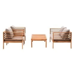 OUTLIV. Odense Loungeset 4-tlg. Akazie/Polyester Teak Look/Hellgrau -GartenMöbelPro Verkäufe outliv odense sofagruppe 4 tlg akazie polyester teak look hellgrau 1241397 5