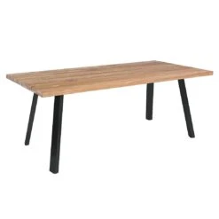 OUTLIV. Ohio Gartentisch 200x100cm Edelstahl/Teak Recycelt Charcoal/Teak Recycelt