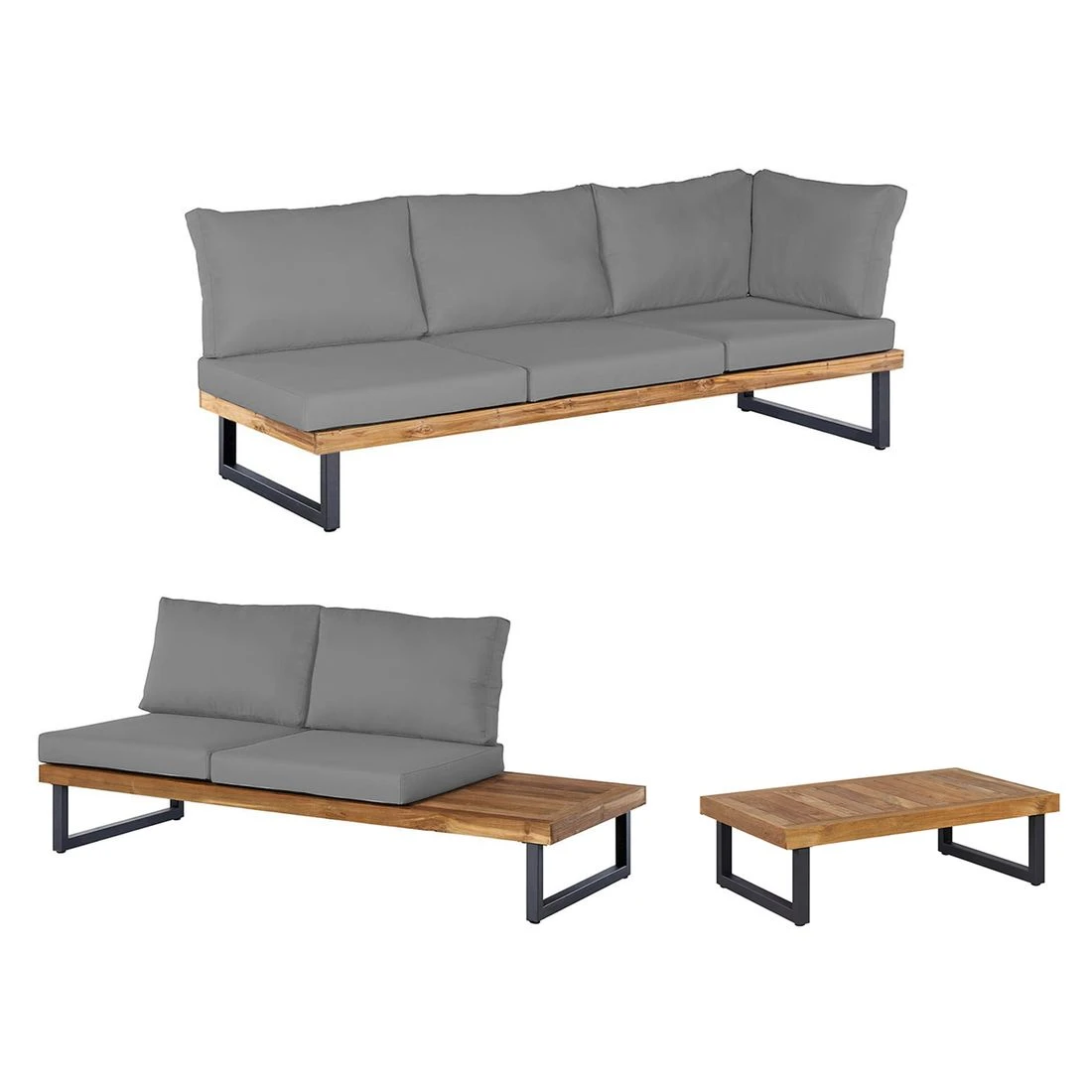 OUTLIV. Orleans Ecklounge 3-tlg. Stahl/Suntex Anthrazit/Hellgrau 5 OUTLIV. Orleans Ecklounge 3-tlg. Stahl/Suntex Anthrazit/Hellgrau – Bild 3