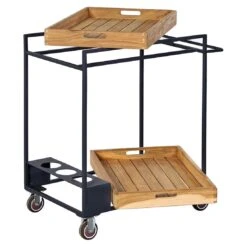 OUTLIV. Oro Servierwagen Stahl/Teak Recycelt Anthrazit/Natur -GartenMöbelPro Verkäufe outliv oro servierwagen stahl teak recycelt anthrazit braun 1323094 2